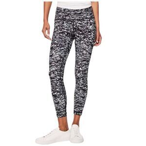 Lululemon Wunder Under Hi-Rise 7/8 Tight 25" Liquid Platinum Alpine Whit…